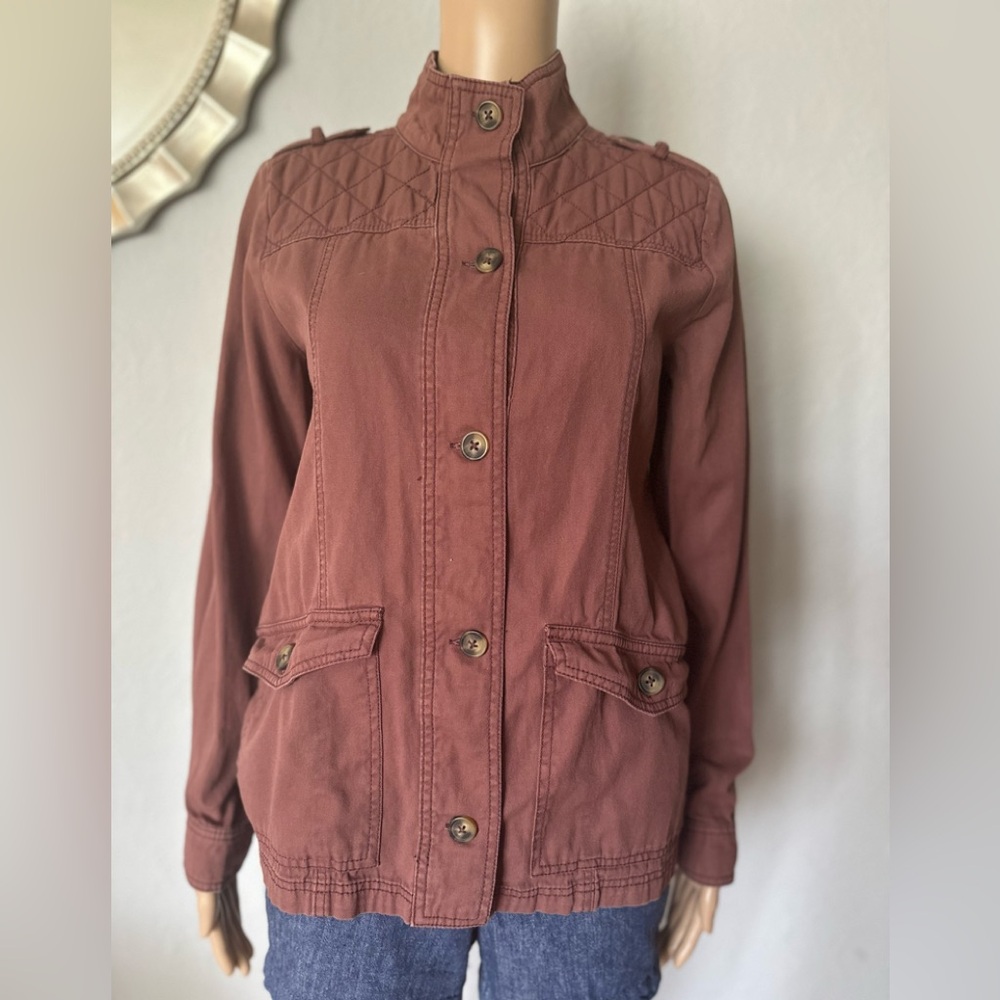 Maurices button down coral jacket cotton spring summer